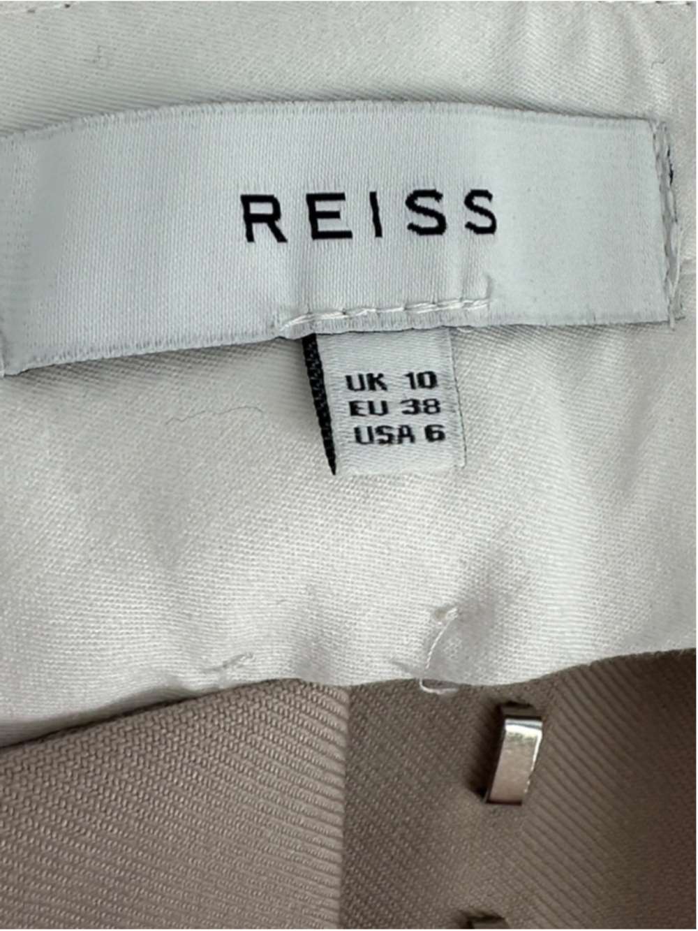 Reiss Miller Wide Leg Trousers wool blend pants neutral minimalist luxury sz 6 - Picture 9 of 13